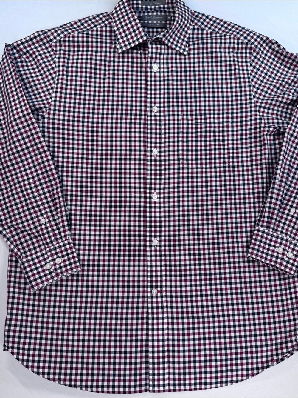 DANIEL CREMIEUX Signature Men’s LS Button-Down Shirt,Red/White/Black Plaid,Sz M